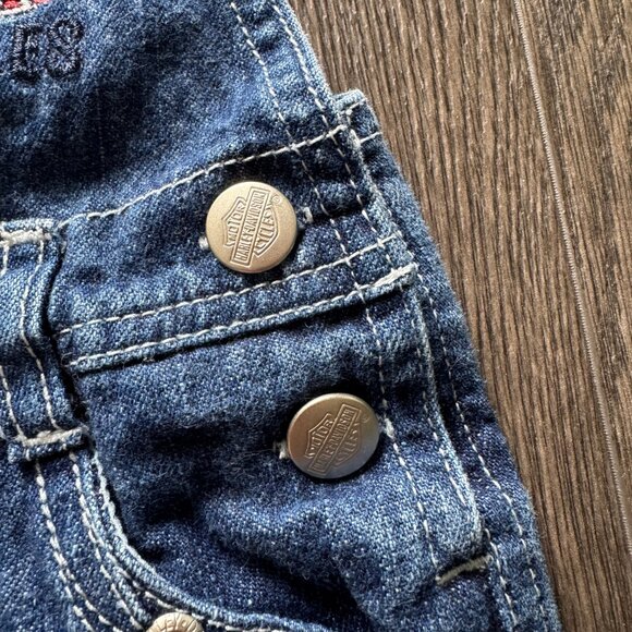 HARLEY DAVIDSON BABY DENIM OVERALLS size 18M - Picture 4 of 10